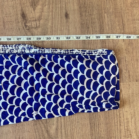 ANTHROPOLOGIE pants size M beaded sequin embellish navy blue pull on - Picture 6 of 6